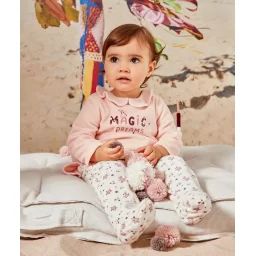 Dors bien de noël en velours rose et en fibres recyclées imprimé –  – Soldes
