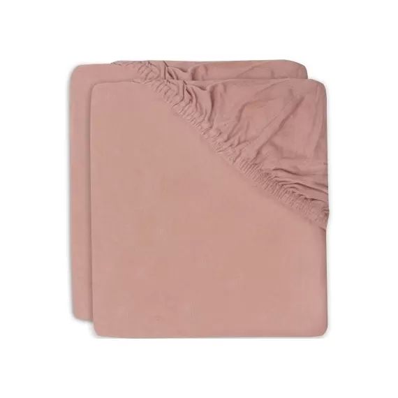 Lot de 2 draps housses de berceau bois de rose (40 x 80 cm)