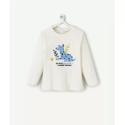 T-shirt manches longue bébé garçon en coton bio et chien bleu –  – Soldes