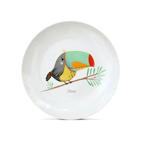 Assiette en porcelaine Toucan (personnalisable)