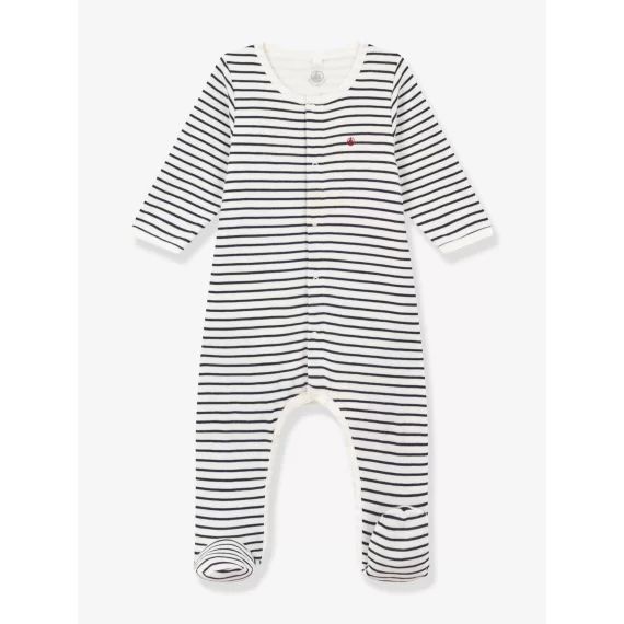 Bodypyjama à rayures en coton bébé PETIT BATEAU marine