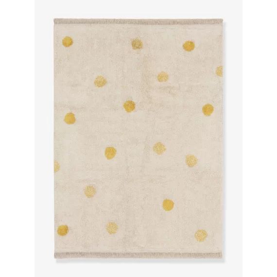 Tapis coton Lavable Motif Pois – LORENA CANALS jaune