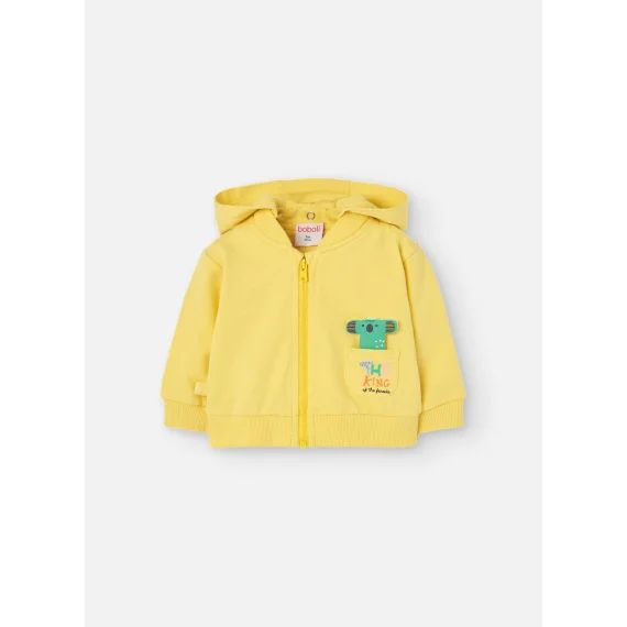 Gilet Avec Capuche Amovible Et Fermeture Éclair Jaune