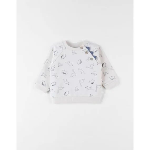 Pull Imprimé Dino Molleton Vanille Beige