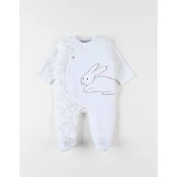 Pyjama 1 pièce lapin en velours blanc