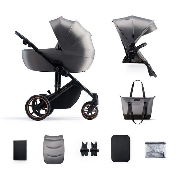 Poussette Kinderkraft Prime 2 + Nacelle – Shadow Grey