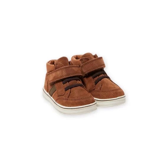 Baskets Camel En Suède Bébé Garçon – Marron