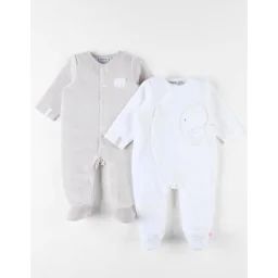 Ensemble De 2 Dors-bien En Velours Beige