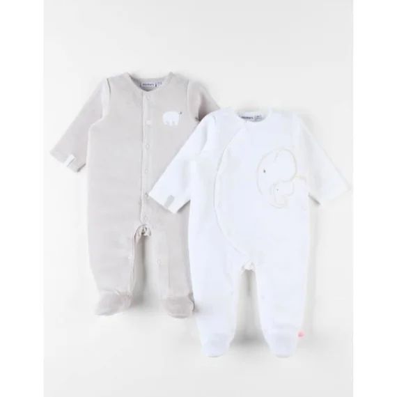 Ensemble De 2 Dors-bien En Velours Beige