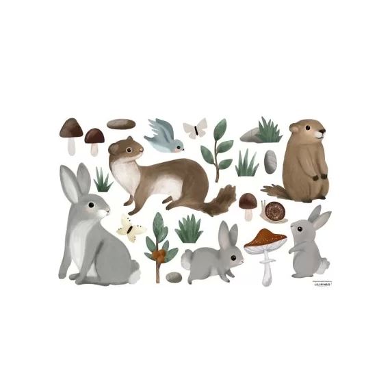 Planche de stickers M Animaux de la montagne (64 x 90 cm)