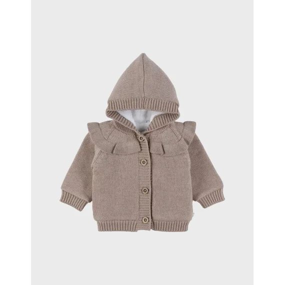 Mantelet En Tricot À Volants Beige