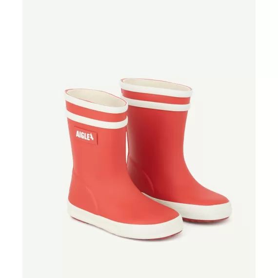 Bottes premiers pas bébé en caoutchouc rouge babyflac –  – Soldes