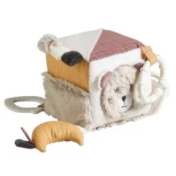 Cube d&rsquo;activité bébé beige beige