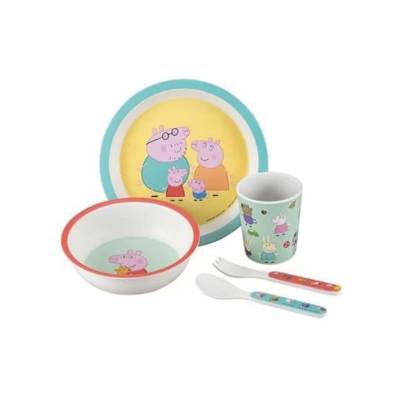 Coffret repas en mélamine Peppa Pig (5 pièces)