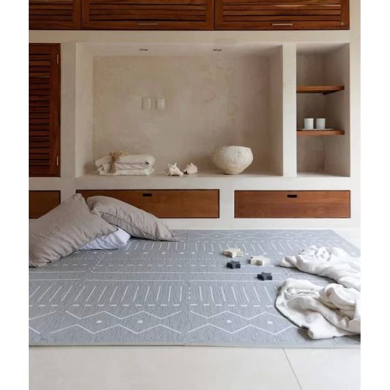 Tapis De Jeu Prettier Puzzle Toddlekind Gris – Taille 120x180cm – Mousse Eco-responsable Eva Gris