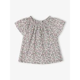 Blouse naissance imprimée petites fleurs écru