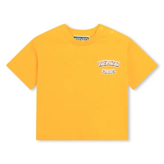 T-shirt imprimé en coton Fille Jaune