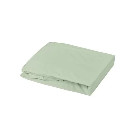 Drap housse en coton vert de gris (60 x 120 cm)