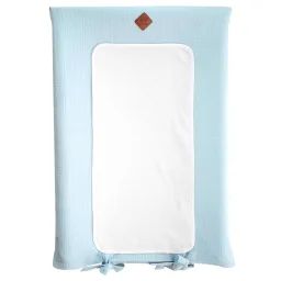 Housse De Matelas À Langer En Gaze De Coton Jeanne Bleu