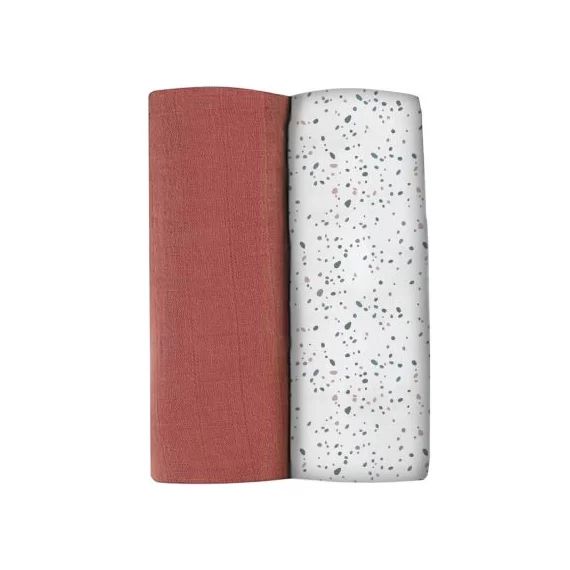 Lot de 2 Maxi langes Brique et Terrazzo (120 x 120 cm)