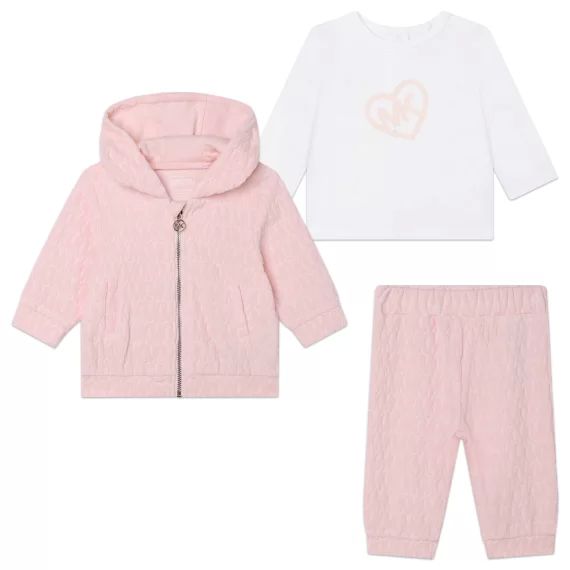 Ensemble de jogging en velours Fille Rose