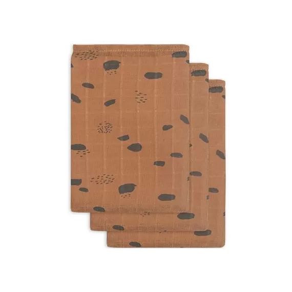 Lot de 3 gants de toilette hydrophiles Spot caramel