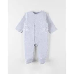 Pyjama Naissance 1 Pièce Éléphant En Jersey Chiné Gris
