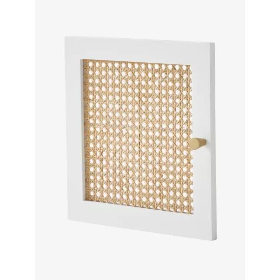 Porte pour meuble à cases cannage blanc