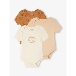 Lot de 3 bodies manches courtes Safari camel