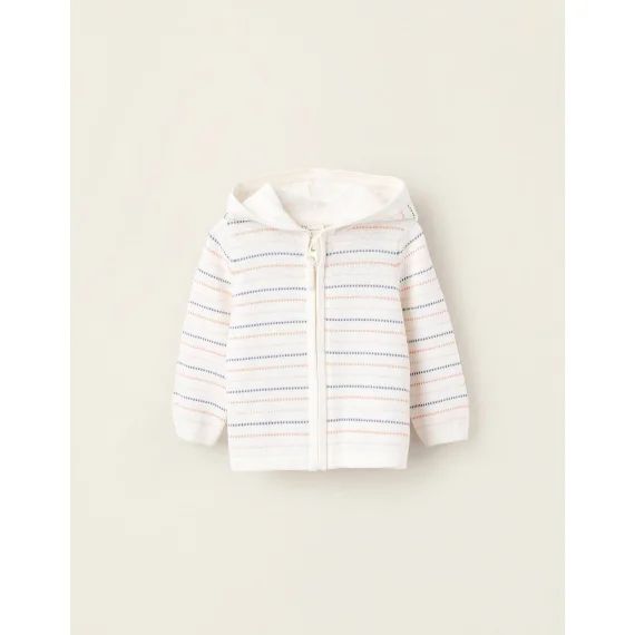Gilet En Maille Avec Capuche Blanc