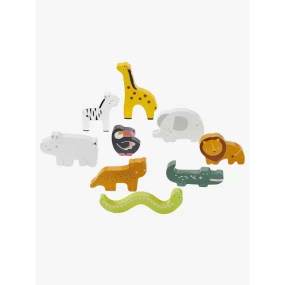 Set animaux en bois multicolore