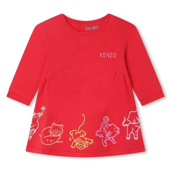 Robe à manches longues Fille Rouge