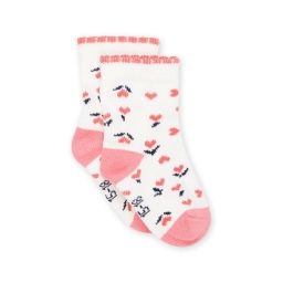 Chaussettes À Imprimé C?urs Et Fleurs – Ecru