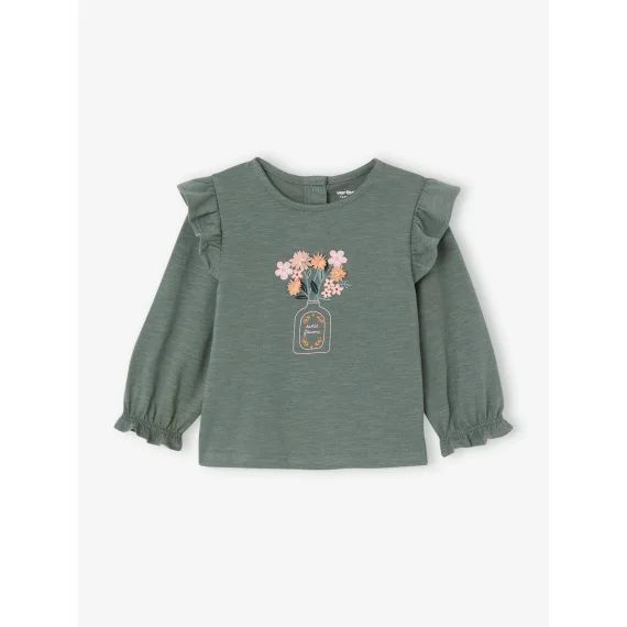T-shirt à volants bébé vert