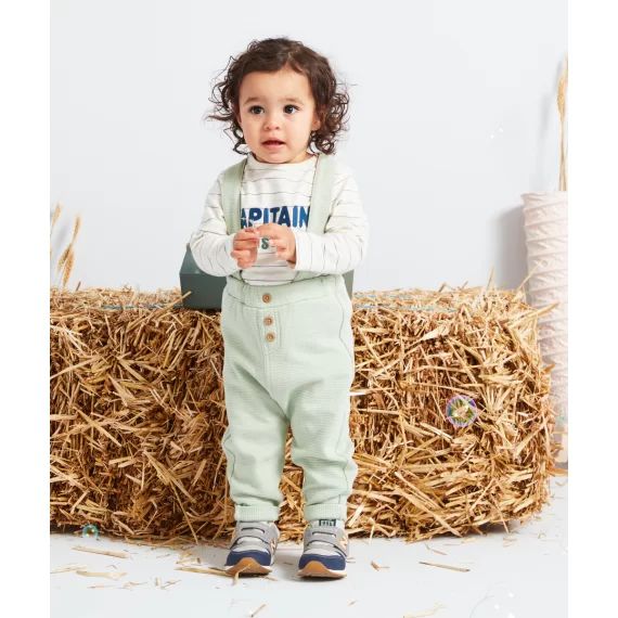 Pantalon de jogging bébé garçon vert avec bretelles amovibles –  – Soldes