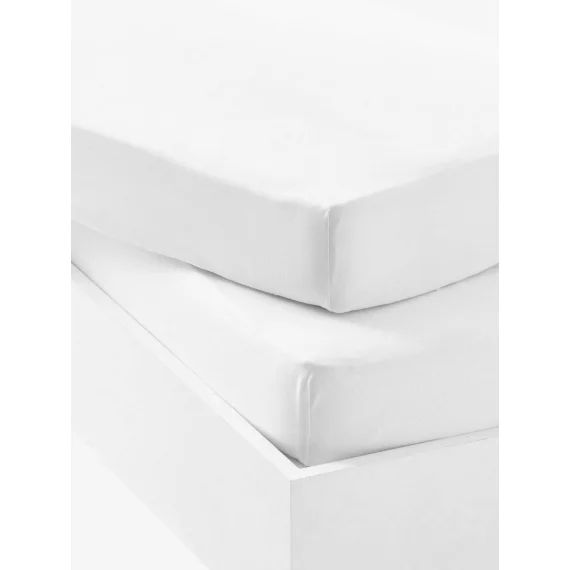 Lot de 2 draps-housses bébé en jersey extensible blanc