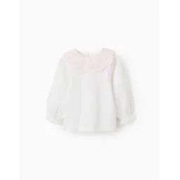 T-shirt Avec Col En Broderie Anglaise Blanc