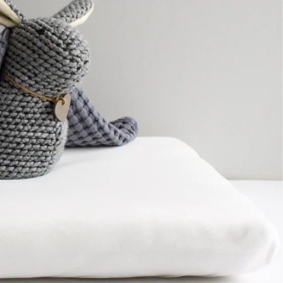 Drap housse de berceau en coton bio blanc (40 x 80 cm)