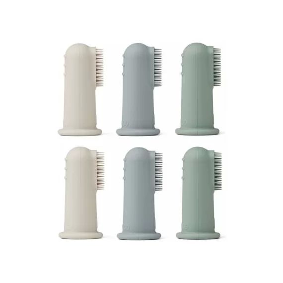 Lot de 6 brosses à dents à doigt Simon Peppermint multi mix