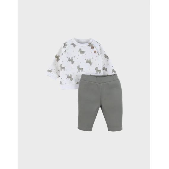 Ensemble Sweatshirt Et Jogging Zèbre En Sweatoloudoux® Vert