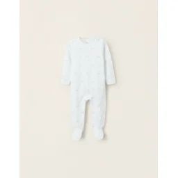 Grenouillère En Coton Avec Motif De Nœuds Bleu Clair