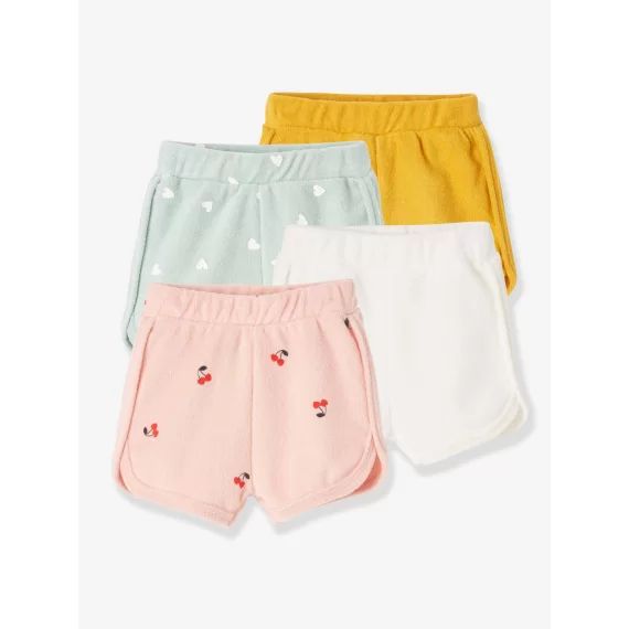 Lot de 4 shorts en éponge bébé lot jaune épicé