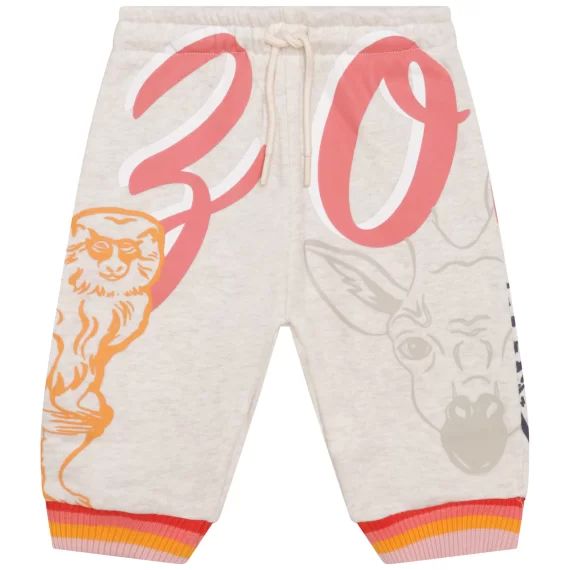 Pantalon de jogging en coton Fille Beige
