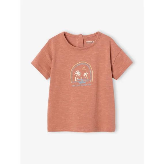 T-shirt bébé motif beach terracotta