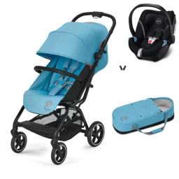 Poussette Cybex Eezy S PLUS 2 + Cocoon S – Beach Blue + Coque Auto Aton 5 – Deep Black (2022)
