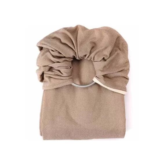 Echarpe de portage Sling sans noeud tissé en coton bio beige sable