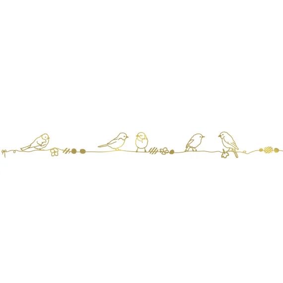 Frise murale Perles et Oiseaux Gold (5 m)