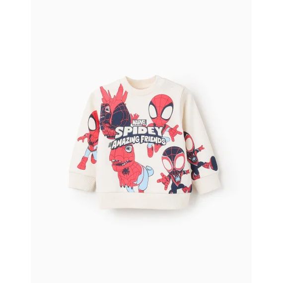 Sweat En Coton Spiderman Blanc