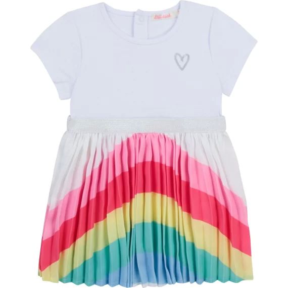 Robe fantaisie arc-en-ciel Fille Blanc
