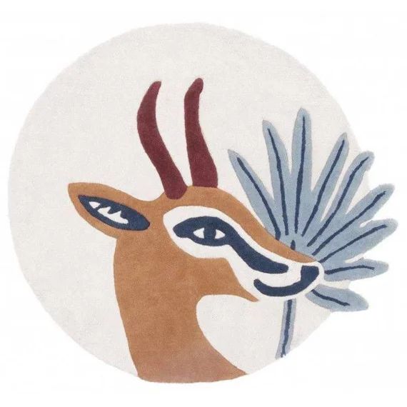 Tapis Coton Gazelle Par Lilipinso – Multicolor – Ø. 100 Cm Marron